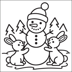 Christmas bold and easy black and white coloring pages for adults.
