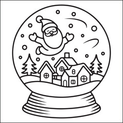 Christmas bold and easy black and white coloring pages for adults.