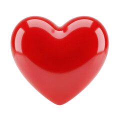 Red 3D Heart Icon Isolated on White Background