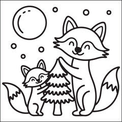 Christmas bold and easy black and white coloring pages for adults.