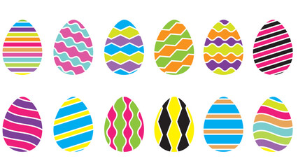 Colorful and decorative vector easter eggs for festive spring holiday celebration