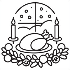 Christmas bold and easy black and white coloring pages for adults.