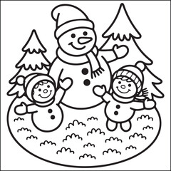 Christmas bold and easy black and white coloring pages for adults.