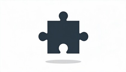 Single dark blue puzzle piece icon on white background.