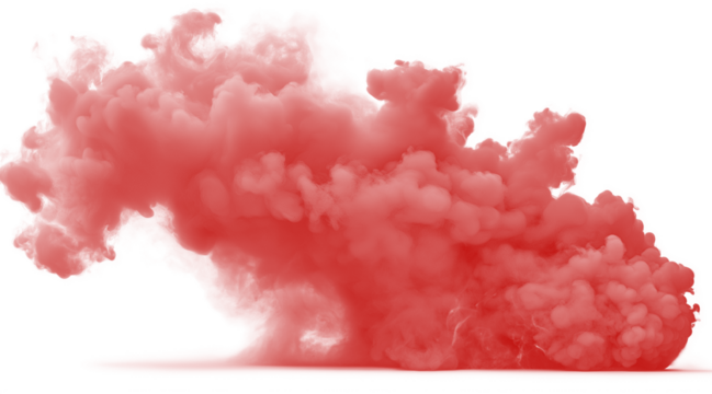 Red smoke isolated on a white or transparent PNG background. Perfect for abstract art, digital design, creative overlays, visual effects, cinematic compositions, modern graphics, and artistic projects