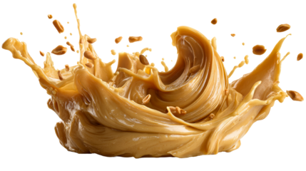 Peanut splash with whole nut pieces, cut out transparent