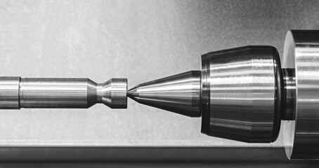 Modern programmable metalworking CNC multifunctional milling drilling grinding tool automatic machine, industrial concept background