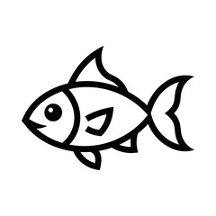 Illustration of a fish with a friendly expression silhouette vector illustration