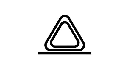 A simple black line art icon of a rounded triangle resting on a horizontal line.