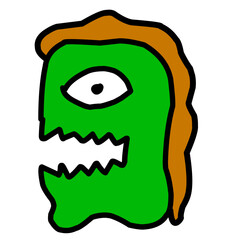 Random cartoon character. Vector illustration hand drawn.