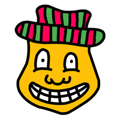 Random cartoon character. Vector illustration hand drawn.