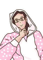 man in a onesie wearing glasses and smiling