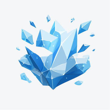 Formes glac&eacute;es abstraites en 3D lowpoly