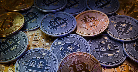 Mixed Gold and Silver Bitcoin Coins