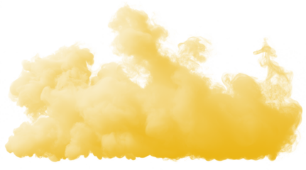 Yellow smoke isolated on a white or transparent PNG background. Swirling, vibrant smoke effect ideal for digital art, creative designs, abstract compositions, overlays, backgrounds, and visual artisti