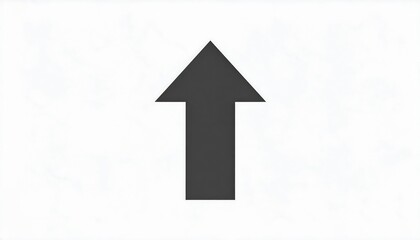 Fototapeta premium Simple upward arrow icon on a white background.