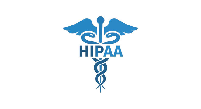 hipaa compliance with caduceus symbol healthcare security representing confidential medical information on a white background showcasing health regulation