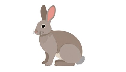 Obraz premium Cute gray rabbit illustration