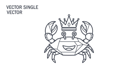 Cartoon Crab with Crown: A Whimsical Sea Creature Illustration.