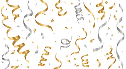 Fototapeta premium Festive Gold and Silver Confetti Explosion Background