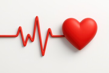 Heartbeat of Life: A vibrant red heart rests next to a lifeline, a striking visual metaphor of health, wellness, and vitality.