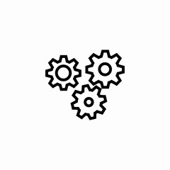 multiple gears working icon sign vector