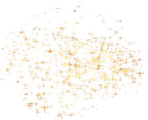 The dust sparks and golden stars shine with special light. Vector sparkles on a transparent background Glitter golden star and light wave. Christmas Holiday banner with glow particle Set spark glitter