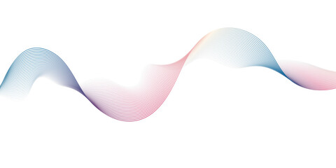 Abstract colorful wave line with smooth gradient flowing across white background. Soft blend of pink, blue, and purple hues creating elegant motion, minimal modern art design, clean composition.