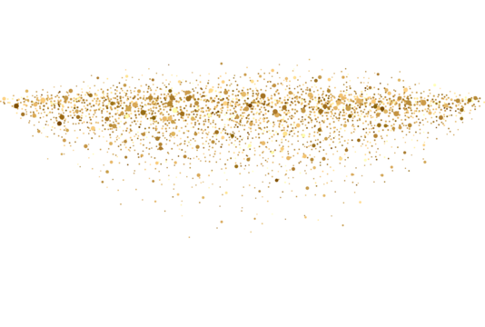 The dust sparks and golden stars shine with special light. Vector sparkles on a transparent background Glitter golden star and light wave. Christmas Holiday banner with glow particle Set spark glitter