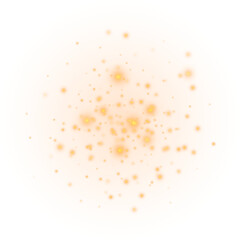 The dust sparks and golden stars shine with special light. Vector sparkles on a transparent background Glitter golden star and light wave. Christmas Holiday banner with glow particle Set spark glitter