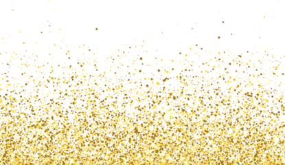 The dust sparks and golden stars shine with special light. Vector sparkles on a transparent background Glitter golden star and light wave. Christmas Holiday banner with glow particle Set spark glitter