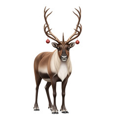 Naklejka premium Reindeer with Ornaments on Antlers – Majestic, Festive, and Full of Holiday Magic