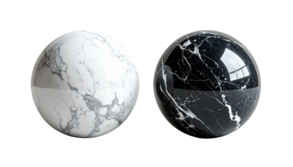  Marble Texture Sphere Variations — isolated on transparent background