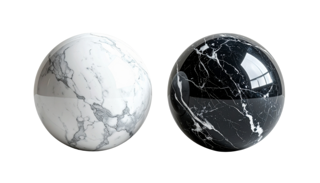  Marble Texture Sphere Variations — isolated on transparent background