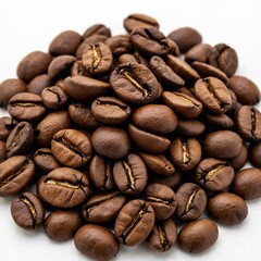 AI Generated &ndash; Pile of Freshly Roasted Coffee Beans on White Surface