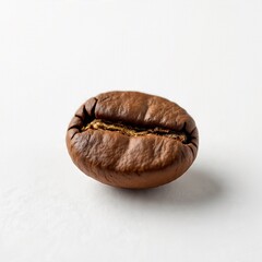 AI Generated &ndash; Single Roasted Coffee Bean Close Up on White Background
