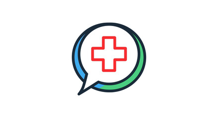 Fototapeta premium medical consultation icon healthcare advice in a speech bubble design symbolizing support online health for telehealth medical information