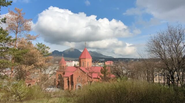 Clouds over Armenian Apostolic Church Surb Sarkis (Saint Sarkis). Pyatigorsk (Пятигорск), Russia.