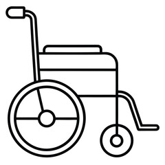 Black Outline Icon of a Wheelchair for Mobility Assistance disability