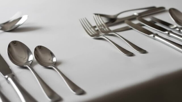 Elegant silverware set on a table