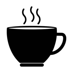 Black coffee cup vector graphic design illustration image for hot beverages and morning drinks icon design