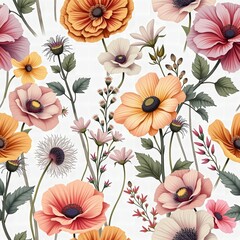 seamless background with flowers