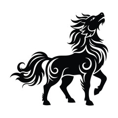Obraz premium Mythical qilin silhouette majestic creature traditional east asian folklore