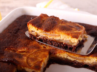 Chocolate and pear bake dessert