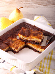 Chocolate and pear bake dessert