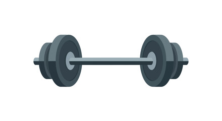 A simple flat illustration of a dark gray dumbbell with two weight plates on each side.