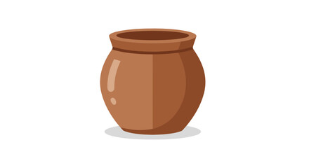 A simple traditional brown clay pot or earthenware vessel illustration with a rounded body and defined rim.