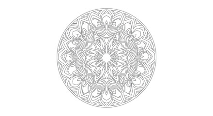 Intricate Circular Mandala Design with Repeating Geometric Patterns.