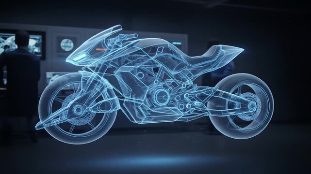 Futuristic motorcycle design, 3D model