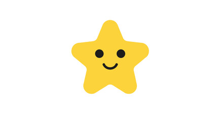 Cute Yellow Smiling Star Character Illustration.